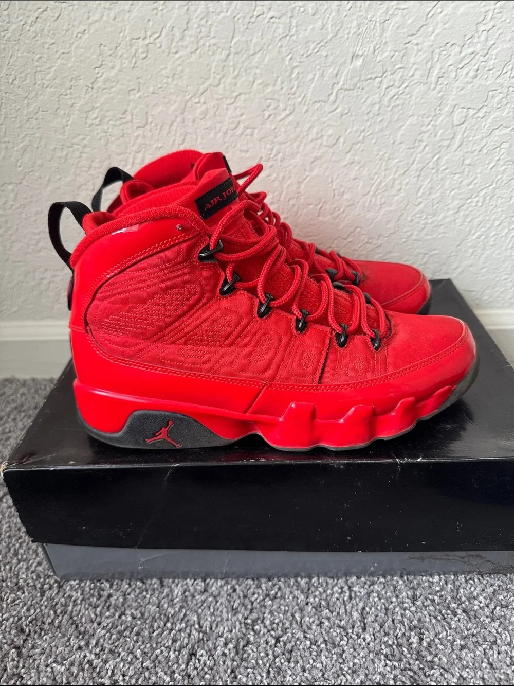 Men Air Jordan Retro 9 Chile Red Shoes Size 9
